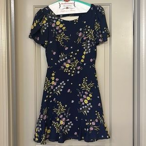 BB Dakota Blue Floral Fit N Flare Dress
